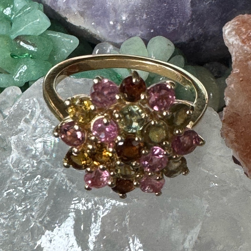 Elegant Multicolor Tourmaline Gemstone Ring